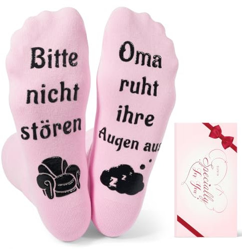 Sunia Lustige Socken Geschenke für Mama Oma, Anti-Rutsch Socken Damen 39-42,Muttertagsgeschenke für Mama,Geschene für Mama,Geburtstagsgeschenk für Mama,Mutter Oma Geschenk,Muttertag Geschenk,Baumwolle