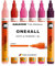 Molotow One4All 227HS Acryl Marker Pink Set (4,0 mm Strichstärke, hochdeckend und permanent, schnell trocknend, nachfüllbar, für fast alle Untergründe) 6 Stück sortiert