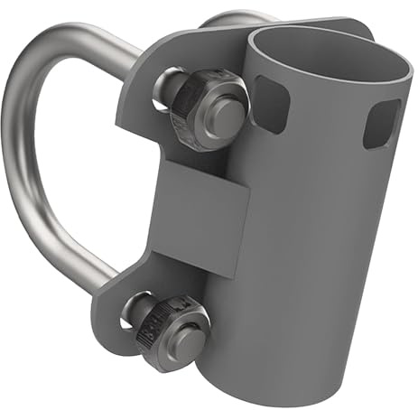 Aerial Mast Pipe Bracket, U Shape Stainless Steel 30mm to 50mm Adjustable Antenna Mast Wall Mount Adapter, Horizontal Vertical Poles