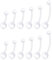WillTen 14G Schwangerschaft Bauch Bar, 12Pcs Mutterschaft Bauch Bar Kunststoff Bauch Bar Bälle Lang Bauch Bar, Clear Bioflex Bauchnabel Bars Bauchnabel Piercing für Schwangere Frauen