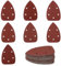 ZYKORT 70 Pezzi Carte Abrasive Mouse Carta Vetrata, Triangolari Abrasivi con 5 Fori Grana 40/60/80/120/180/240/320 per Levigatore per Levigatura Lucidatura