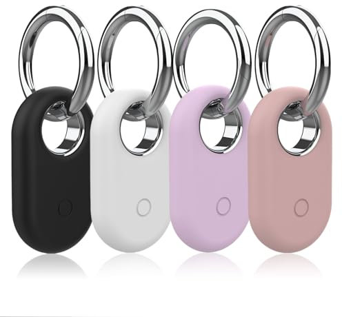 Bzzerumy 4-Stück-Set Hülle für Samsung Galaxy SmartTag 2, Silikon Schutzhülle mit Schlüsselanhänger, für Samsung Tag und Galaxy Smart Tag 2, langlebig und Anti-Kratz, Smarttag 2 Hülle mit Keyring