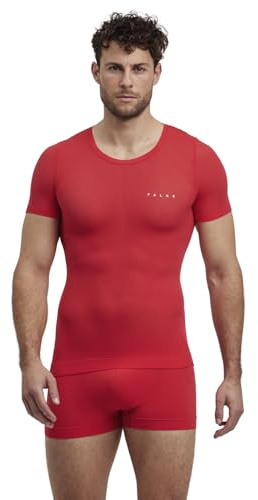 FALKE Men's Ultralight Cool Round Neck M S/s Ts Functional Yarn Quick Dry 1 Piece Base Layer Top, Red Bloody Mary 8177, S