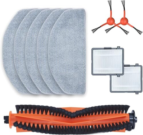 HONITURE V8 Pro Kit d'accessoires pour aspirateur Robot, 1 Brosse Principale, 2 brosses latérales, 2 filtres HEPA, 5 serpillères