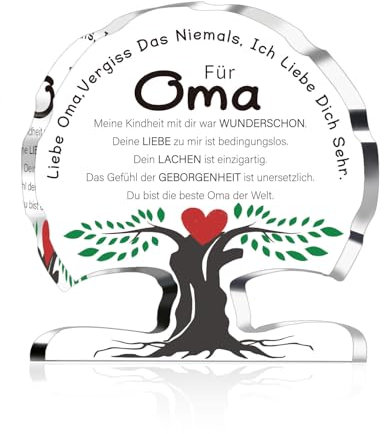 VivaJoy oma geschenke, oma geburtstagsgeschenk - Baumförmiges Acryl Sinnvolle Geschenke für Oma, Geburtstagsgeschenk Weihnachtstag Muttertagsgeschenk für Oma