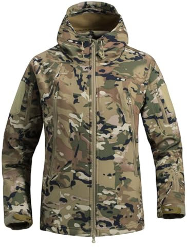 WINKEEY Veste Homme Coupe Vent Blousons Homme Camouflage Veste Manteau Homme Automne Hiver imperméable Veste de Pluie(M,Vert2)