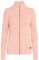 OXMO OXPhenix Damen Strickjacke Grobstrick Cardigan Strickcardigan mit Stehkragen Reißverschluss 100% Baumwolle Regular fit, Größe:L, Farbe:Powder ROS (795178)