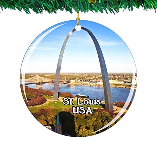 Weihnachtsbaumschmuck 7.3cm, Usa Amerika Der Gateway Arch St. Louis Stadt Reise Weihnachtsanhänger Personalisierte Christbaumschmuck Anhänger Premium Weihnachtsschmuck Für Party Holiday