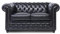 Original Chesterfield Sofa 2-Sitzer - Modell Brighton FT | The Chesterfield Brand | Handgefertigt aus 100% Echtleder | Klassische englische Farben | 12 Jahre Garantie (English Shiny Black)
