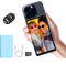 Snambol CP5 5 Touch Screen Fotocamera Posteriore Selfie Monitor In Lega Guscio iPhone Mini Monitor per iPhone Android Phone Vlogging con Custodia Magnetica In Silicone Blu, Telecomando Bluetooth