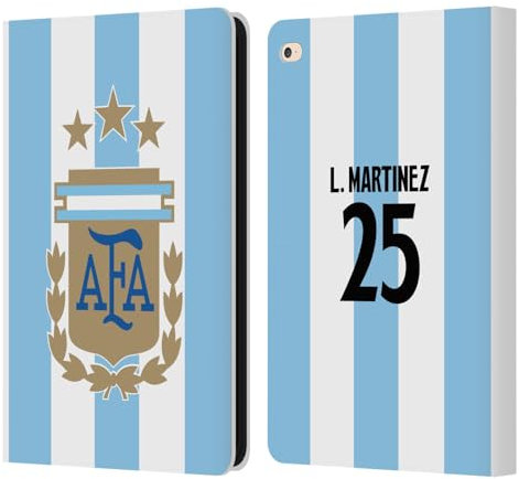 Head Case Designs Licenza Ufficiale Argentina National Football Team Lisandro Martínez Divisa Casa Giocatore 2024/25 1° Gruppo Custodia Portafoglio in Pelle Compatibile con Apple iPad Air 2 (2014)