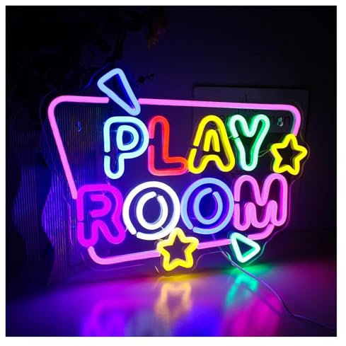XNGIN Luces Art Decoration Christmas Letrero De Neón Play Room Luz LED Colorida, Decoración De Sala De Juegos Para El Hogar, Zona De Juegos, Cumpleaños, Dormitorio, Bar, 42cm×30cm
