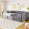 Teahutty 3-in-1 Schlafsofa, ausziehbar, Samt, ausziehbar, mit Stauraum, Moderne Couch, Kleiner Zweisitzer, ideal für Wohnzimmer, Schlafzimmer, Wohnung, Büro, Grau, Beinhaltet Keine Matratze