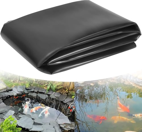 Storystore Teichfolie, 3 m x 3 m, vorgeformte Teichfolie, HDPE, schwarz, robuste Unterlage, Gartenmembran, Teichverkleidung für Fischteich, Landschaftsbau, Gartenpool, Wasserspiele, Bachläufe, Brunnen