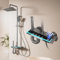 Umisu Colonna Doccia con Schermo Digitale e Orologio, Illuminazione d’Ambiente, Rubinetteria Regolabile in Altezza con Pulsanti a Pianoforte e Doccetta Bidet per Bagno