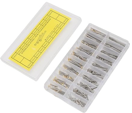 Aramox Kit de Réparation de Montre, 200 Pièces, Goupilles, Vis et Rivets en Acier Inoxydable pour Bracelets