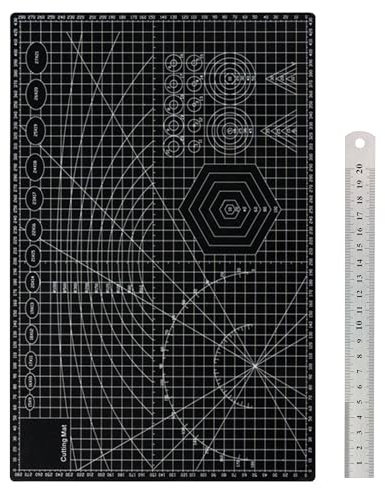 Cutting Mat Set A3 Double-Sided Crafting Mat 3mm Thick Cutting Board with Steel Ruler 3-Layer Self Healing Cutting Board