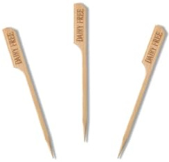 Eco Leaf 500pcs 9cm (3.5) Dairy-Free Disposable Teppo Gushi Gun-Shaped Bamboo Skewers – Eco-Friendly Biodegradable Paddle Picks for BBQ, Kebabs, Cocktails, Appetizers, Parties & Catering