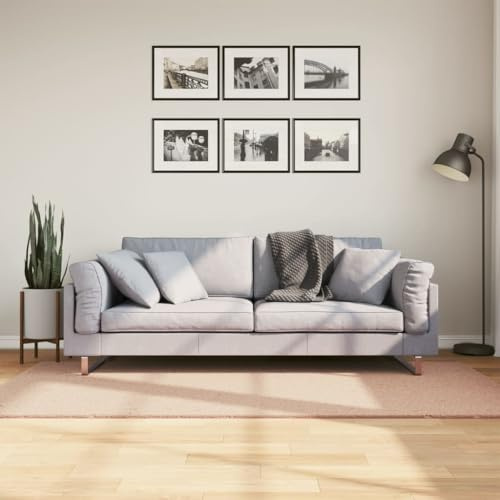 IBUQDDV HUARTE Tapis à poils courts doux et lavable, rose pâle, 100 x 200 cm, moderne, avec dessous antidérapant, pour salon, chambre à coucher, lavable en machine