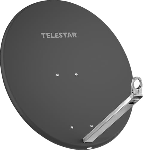 TELESTAR DIGIRAPID 80 A V2 – Antenne parabolique 80 cm, alu – Gris Ardoise | Bras LNB stable et de haute qualité