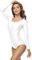 speerise Klassischer, langärmeliger Gymnastikanzug für Damen, mit U-Ausschnitt, Team-Basic, Balletttanz, Einteiler, Einteiler, Kostüm, Weiss/opulenter Garten, X-Large