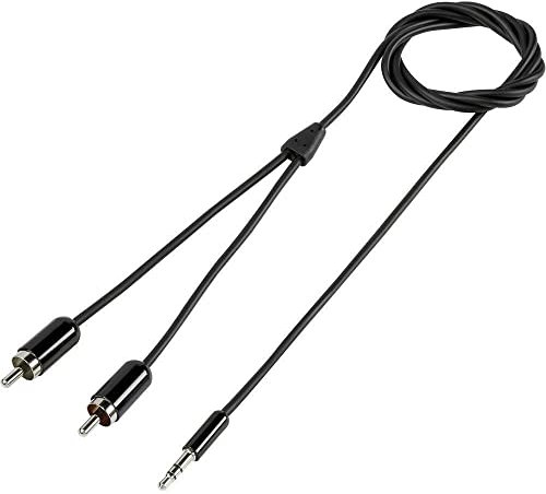 Vivanco 41203 Audiokabel, 2,5 m, 2 x Cinch-Stecker, 3,5 mm, Schwarz