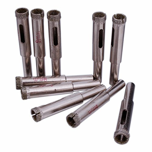 9mm Tile Hole Saw Diamond Drill Bits Tools for Stone Glass Pack of 10Pcs