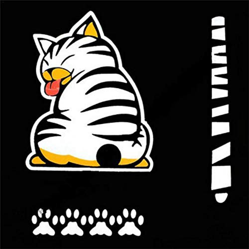 Liery Auto Aufkleber, Katze Moving Tail Paws Auto Aufkleber 3D Kreative Cartoon Auto Heckscheibe Fahrzeug Scheibenwischer Aufkleber Styling Dekoration Aufkleber