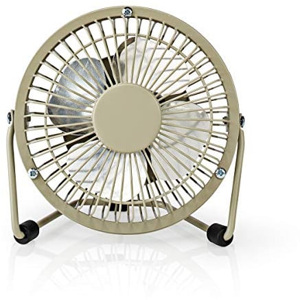 NEDIS Tischventilator Stromversorgung über USB Durchmesser: 100 mm 3 W 1-Geschwindigkeitsstufen 1.00 m Grau, FNDK1GY10