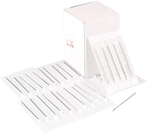 Weimob Sterile Piercing Nadeln Einweg Edelstahl Piercingnadel Chirurgisch Piercingkanüle Ohr Nase Bauch Zunge Nabel Nippel Augenbraue 10G 10PCS/Packung EINWEG