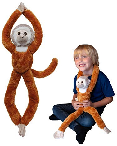 Deluxebase EcoBuddiez Tree Huggers - Squirrel Monkey from 72cm Hanging Soft Toy made from Recycled Plastic Bottles. Eco-friendly soft and cuddly plush toy and perfect cuddly gift for kids.