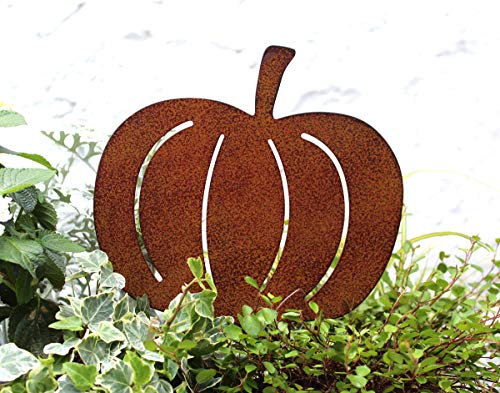 LB H&F Kürbis Lilienburg Dekofigur Roststecker Rostdeko Herbst Gartenstecker Herbstdeko Rost Metall Garten Deko Gartenfigur (Kürbis)