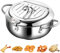 AlfaView 304 Stainless Steel Tempura Deep Fryer Pot with Thermometer and Oil Drip Rack Lid, Japanese Deep Frying Pot for Family Frying Tempura, Chicken French, Dried Fish(Silver-2.2L)