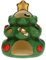 THUN - Porta Candela a Forma di Albero di Natale - Decorazioni Natale Casa - Ceramica - 11 x 10,5 x 12,5 h cm