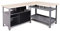 Ondis24 Werkstatt-Set Ecklösung Sparfuchs, 2X Werkbank aus Metall, melaminbeschichtete Arbeitsplatte, Problemlöser für Ecke (180x120, Schwarz)