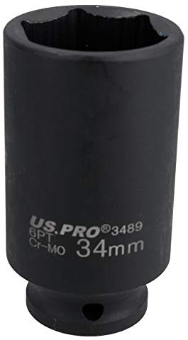 Écrou de moyeu arrière profond de 34 mm - 6 pans - 1/2'' - Douille