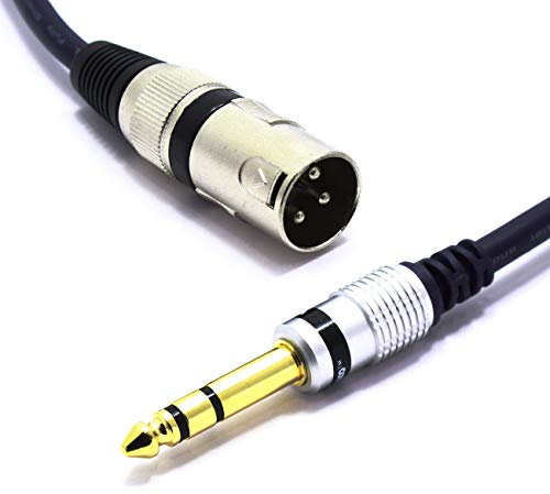 VITALCO XLR Maschio a Jack 6.3mm Stereo Bilanciato Cavo per Microfono 1.5m Jack 6.3 TRS Audio a 3 Pin Connettore Adattatore