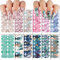 168 Pieces 12 Sheets Marble Full Nail Wraps Self Adhesive Nail Stickers Marble Nail Polish Sticker Decals for Nails Girl Women Nail Art Decoration