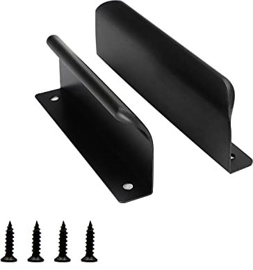 AMONENZ 2 Piezas Tirador de Puerta Corredera, 120mm Tirador de Armario Negro, Tiradores Modernos para Puertas de Balcones, para Armarios, Cajones, Puertas de Balcones