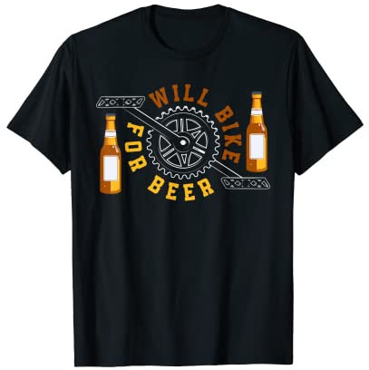 Lustiges Fahrradfahren Fahrrad Rad Radfahrer Bier T-Shirt