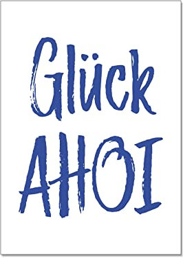 17;30 - CA60823 - Postkarte, Maritim, Glück Ahoi, DIN A6, weiß