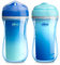Chicco Tazza termica a doppia parete da 255 ml, con beccuccio a prova di morso e coperchio antigoccia, lavabile in lavastoviglie, facile da tenere in mano, con rientranze ergonomiche, blu/foglia di