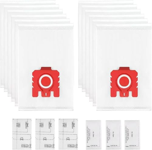 Miele FJM Vacuum Bag Replacement 3D Efficiency FJM Vacuum Bags,Compact C3 C2 C1 9917710 S700 S500 S4000 and S6000 Series Vacuums Cleaners (ZLK-FJM12P)
