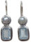 Stilvolle Topas-Ohrringe Topaz blau echte Süßwasser-Perle Hänger Haken verschließbar Silber Retro Vintage Unikat Handarbeit aus Italien klassisch