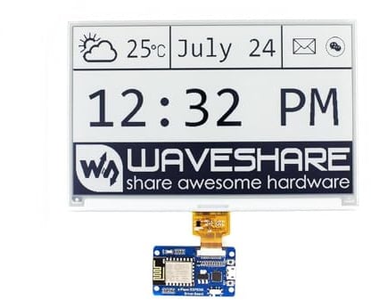 Coolwell 7.5 Inch E-Paper Display HAT Module 800x480 E-Ink Electronic Paper Screen for Raspberry Pi/Jetson Nano/Arduino/STM32 SPI Interface with WiFi Driver HAT
