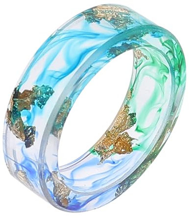 ifundom Harzring, atmungsaktive Eheringe, stapelbarer, klobiger Ring, dekorativer Ring für Frauen, Teenager-Mädchen, Schmuck, Blattgold-Dekoration, Zubehör
