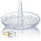 H&D HYALINE & DORA Kristall-Ringhalter, transparenter Glas-Ringhalter für Schmuck, runder Ringhalter für Ringe, Ohrringe, Halsketten, Organizer