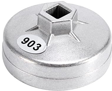 BOROCO Clé Filtre à huile 76mm,Clé De Filtre à Huile En Aluminium à 14 Rainures De 74mm, Outil De Démontage De Douille, Couleur Argent 903