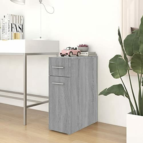 Homgoday Apothekerschrank Aufbewahrungsschrank Ausziehschrank Mehrzweckschrank Schrank Apothekerschrank Allzweckschrank Holzschrank Moderner Grau Sonoma 20x45,5x60 cm Holzwerkstoff
