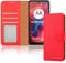 iCatchy Case for Motorola Moto E14 / G04 / G24 Leather Wallet Book Flip Stand View Magnetic Protect RFID Blocking Shockproof Cover compatible with Motorola G04 / E14 Phone (Red)